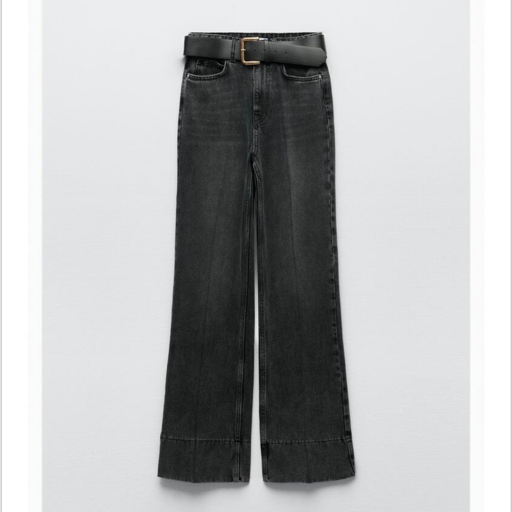 NWT - ZARA HI-RISE LONG LENGTH STRAIGHT LEG JEANS